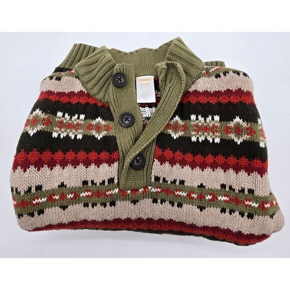 Gymboree Boys Medium Multicolor Button-Up Knit Sweater With Ribbed Collar & Cuff - Picture 1 of 6